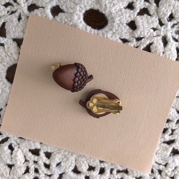 Adorable Acorn Clip On Earrings - Picture 5 of 7